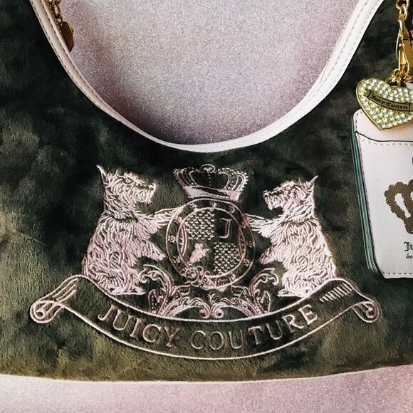 Juicy Couture Classic Scottie Dogs Hobo Bag Chocolate/Pink NWT - Picture 3 of 11